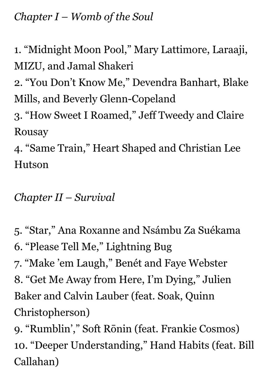 AltamiraVT's tweet image. “TRANSA” track list (46 songs total):

featuring Sade, Sam Smith, Laura Jane Grace, Andre 3000, and more