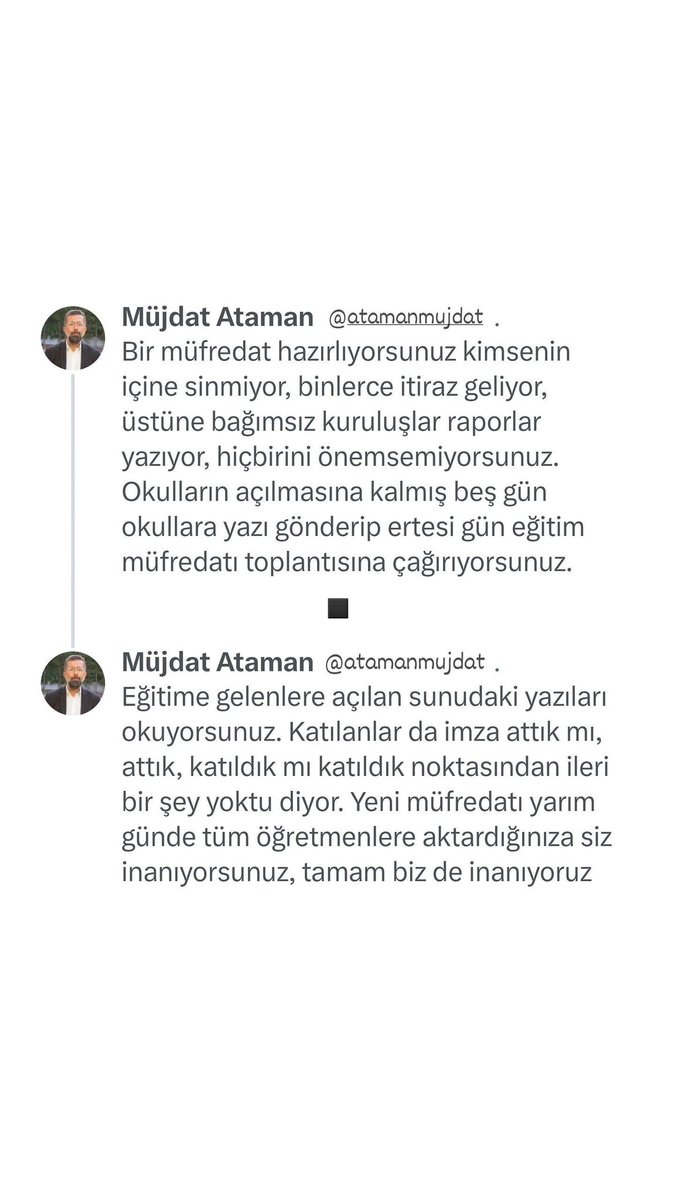 "Türkiye Yüzyılı Maarif Modeli" için en doğru yorumlardan biri <a href="/ataman_mujdat/">Müjdat Ataman</a> hocamızdan gelmiş. 💯