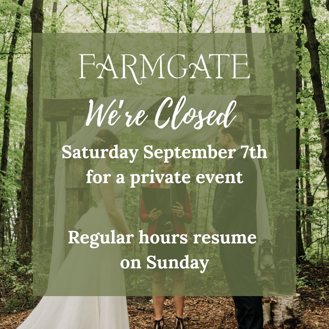 Make sure you get to the bottle shop before Saturday! We're closed for a private event.