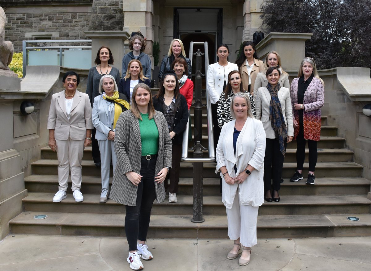 Junior Ministers Aisling Reilly and Pam Cameron welcomed the Cyprus Women Bi-Communal Coalition to Stormont Castle during their study visit to Belfast. The group of political leaders from the Turkish-Cypriot and Greek-Cypriot communities were keen to hear about the peacebuilding
