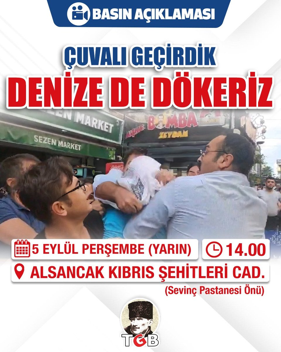 genclikbirligi's tweet photo. 🔴 BASIN AÇIKLAMASINA ÇAĞRI

Vatanseverliğin üstünde hukuk yoktur! Arkadaşlarımız derhal serbest bırakılmalıdır. 

Genel Sekreterimiz Aylin Kum, 5 Eylül Perşembe günü (YARIN), saat 14.00'te Alsancak Kıbrıs Şehitleri'de (Sevinç Pastanesi önü) basın açıklaması yapacaktır. 

Bütün basın mensuplarımız davetlidir.