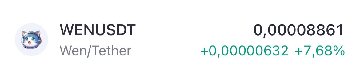 #WEN

Bol sıfırlı proje, hedefim 2x.

Bybit ve Gate.io üzerinde mevcut 🙌🏻