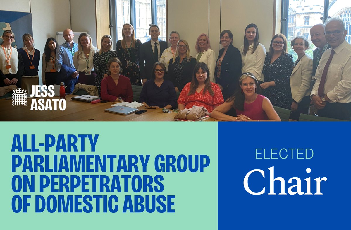 I am incredibly honoured to have been elected as Chair for the APPG on Perpetrators of Domestic Abuse.

It was also great to hear from our new Safeguarding Minister <a href="/jessphillips/">Jess Phillips</a> about the Govt's plans to halve VAWG.

A focus on perpetrators is key to it.

<a href="/RespectUK/">Respect</a> <a href="/safelives_/">SafeLives</a>