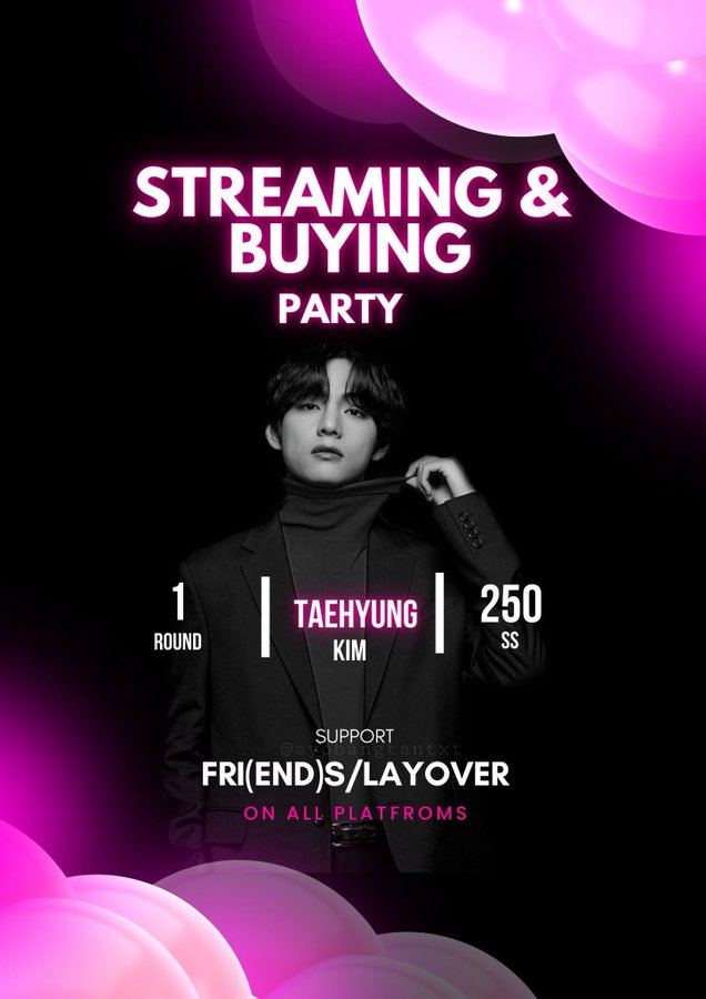 maiyubts's tweet photo. Time Traveler: Streaming/Buying Party starts now
Tae has time-traveled back to the release day of "FRIENDS." Join us to bring him home!
📢 Round 1
🎯 250 ss to move to the round 2
⚠️ Use playlists of your own preference
#LayoverThroughTime
#RewindToLayover
#LayoverAnniversary https://t.co/AkKRnkI52I
