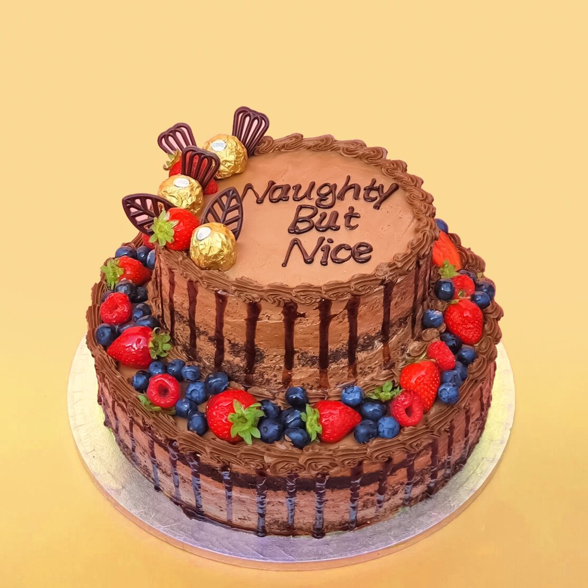 Our Two-Tier Chocolate Deluxe Naked Cake! 
Our Two-Tier Chocolate Deluxe Naked Cake is here to satisfy your sweet tooth. Rich, decadent chocolate layers with a simple, elegant finish—perfect for any celebration. 
#ChocolateCake #NakedCake #TwoTierTreats #CelebrateWithCake