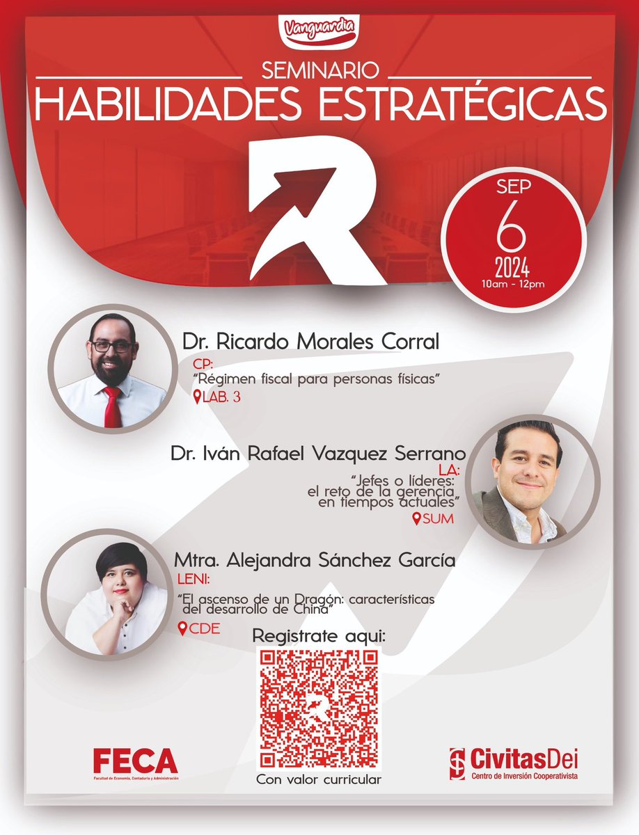 Nos vemos el próximo viernes en el inicio del seminario de habilidades estratégicas. 🔴✌🏼