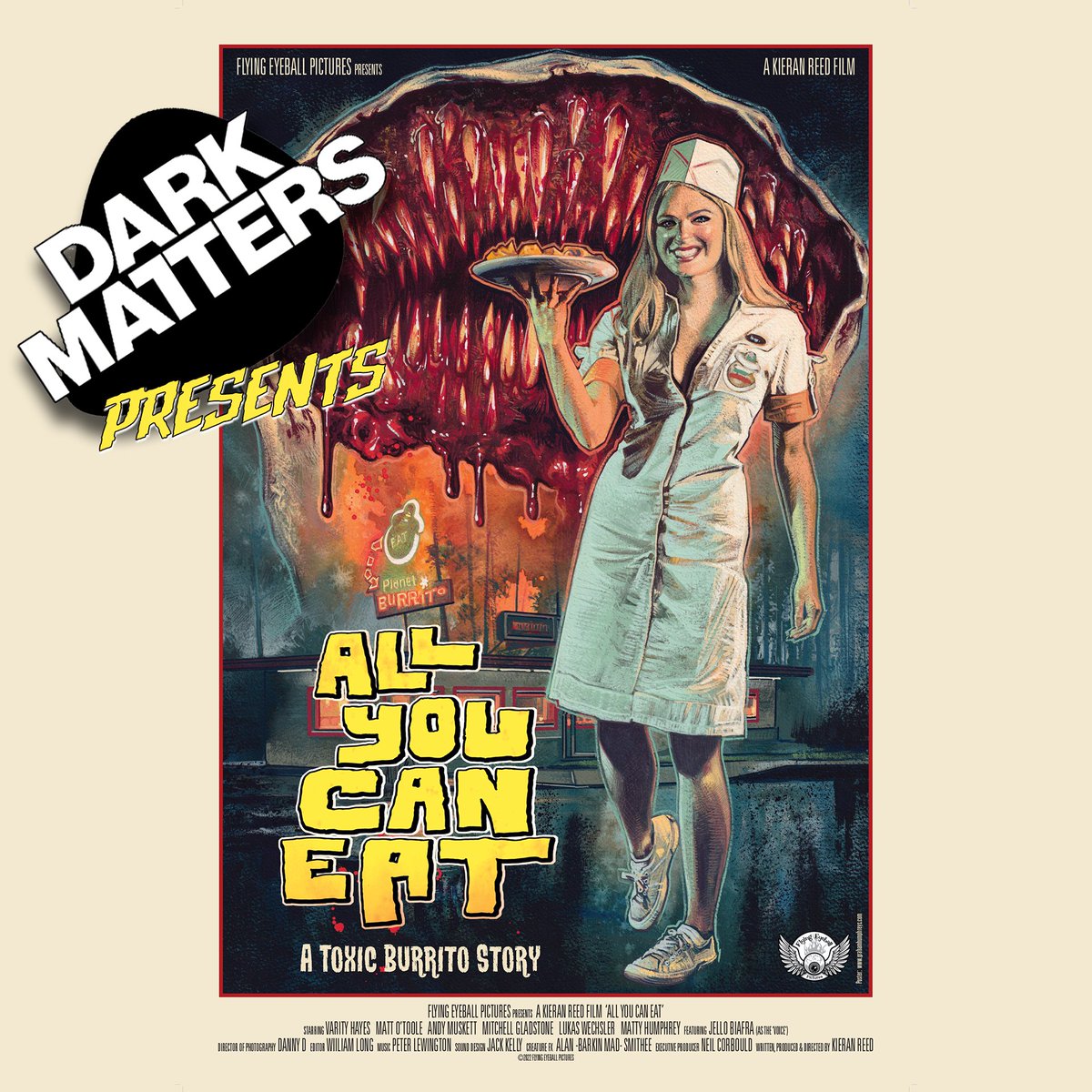 SPECIAL ANNOUNCEMENT 
The amazing folks over at <a href="/darkmatterfilms/">Dark Matters | Showcasing new horror shorts</a> are screening ALL YOU CAN EAT as part of a one of upcoming event.

I'll post more info and details soon, but rest assured Dark Matters know their horror, so It'll be a fanastic evening of gore, blood and burritos 🌯