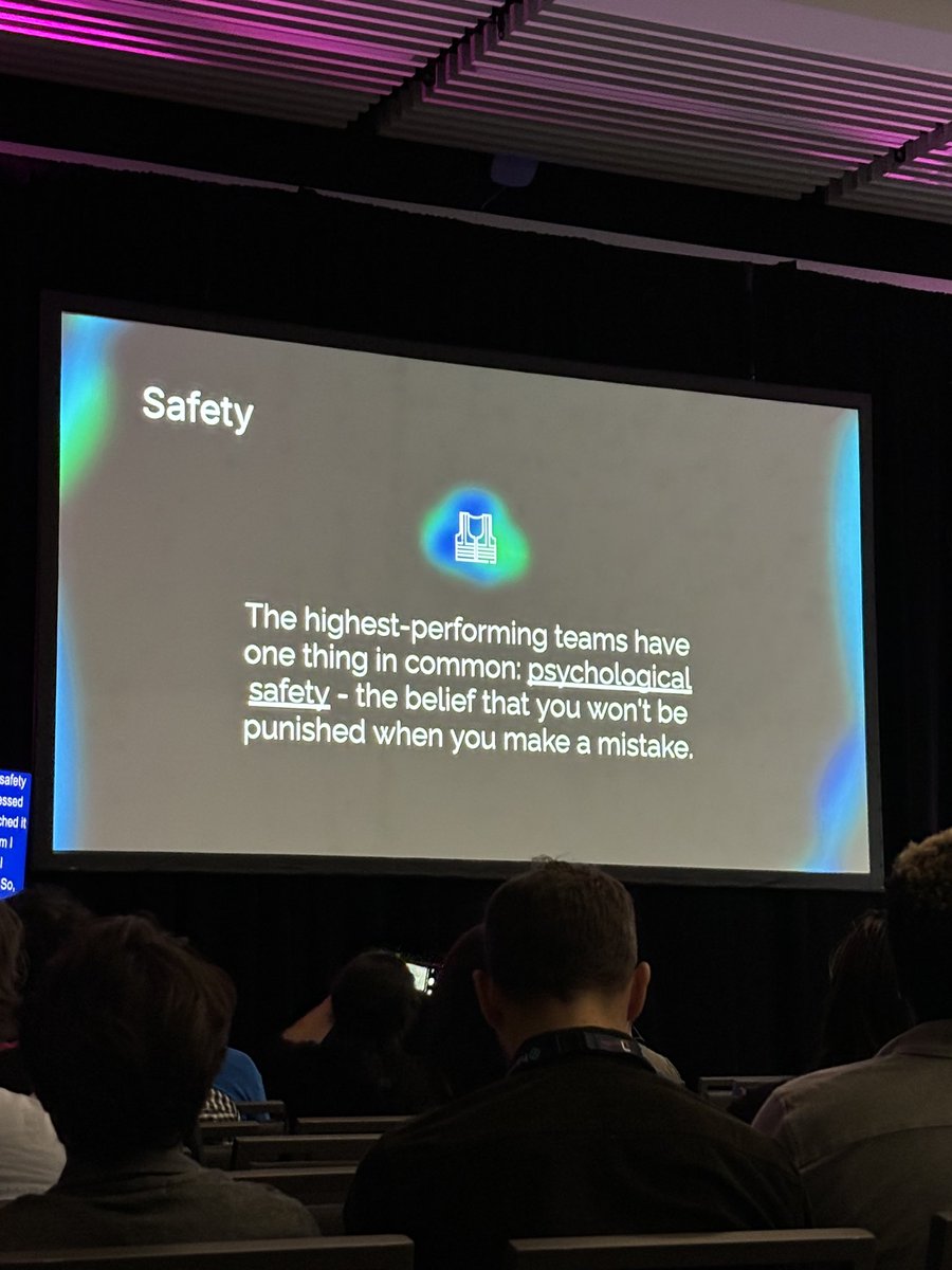 Great advice from <a href="/_nyanbun_/">Iris Zhang</a> in the talk on psychology safety for teams and companies <a href="/TheLeadDev/">LeadDev</a> NYC