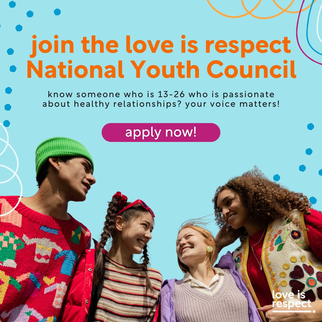 Know someone who is 13-26 who is passionate about healthy relationships? 👀 love is respect's National Youth Council is a platform for young voices to make a real difference in their community and is NOW accepting applications until 9/6/24. 

Apply now: bit.ly/4ddJyWa