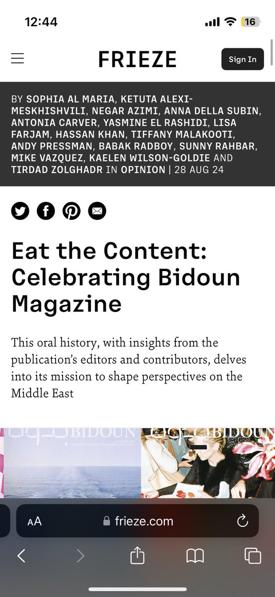 A micro oral history of our project in ⁦<a href="/friezeofficial/">Frieze</a>⁩ frieze.com/article/bidoun… 🧿🧿