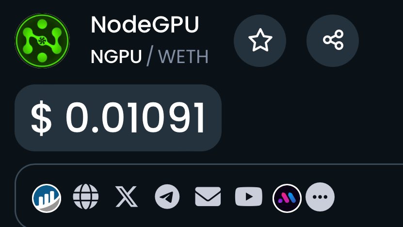 NodeGPU's tweet photo. DEXSTOOLS UPDATED‼️

Link Dextools : 
https://t.co/tTjueJWqji

#NGPU #NodeGPU #Ethereum #Dextools #GPU #BTC https://t.co/N8HDsT9K7h