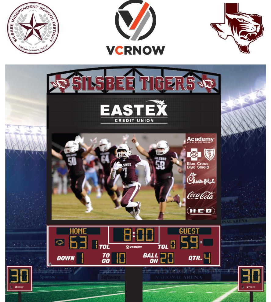 @vcrnow would like to welcome <a href="/SilsbeeISD/">Silsbee ISD</a> to the VCRNOW family. We helped them fund their new video scoreboard using zero taxpayer dollars. Let us help!!! vcrnow.com Ph. (214) 446-9101
<a href="/SHS_TigerNation/">Silsbee Tiger Nation</a> <a href="/SilsbeeTigersFB/">Silsbee Tigers Football</a> <a href="/SETCA_Coaches/">SETX Coaches Assoc.</a> <a href="/THSCAcoaches/">THSCA</a> <a href="/OfficialTHSADA/">THSADA</a>