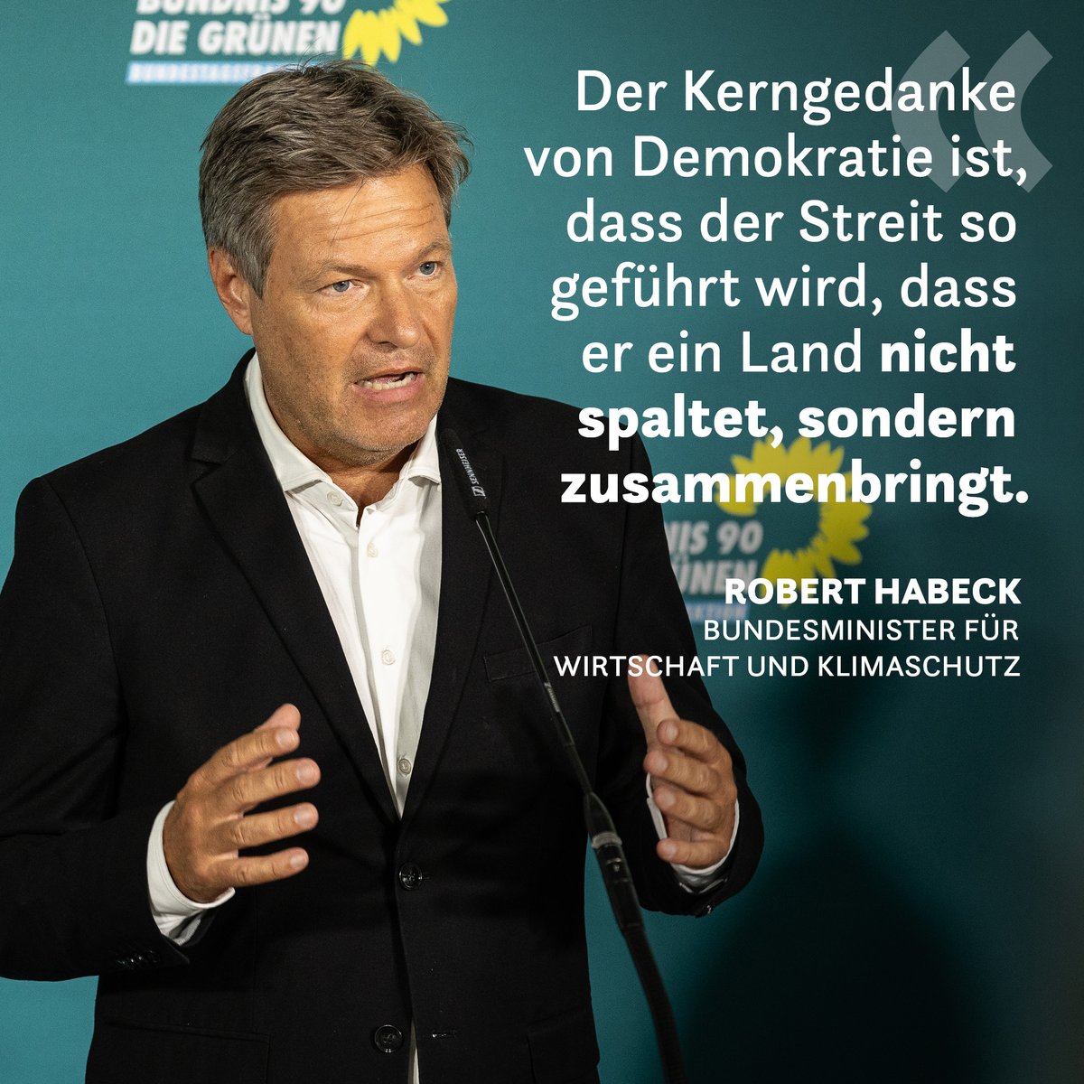 Wir müssen nicht alle einer Meinung sein. Aber wir alle können uns entscheiden, die eigenen Positionen &amp; Nachfragen so vorzutragen, dass ein gemeinsames Gespräch möglich wird. So schmieden wir aus Kompromissen Lösungen für die Herausforderungen unserer Zeit.