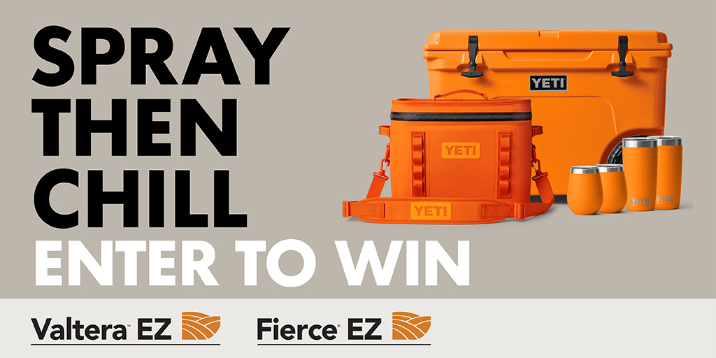 NufarmCA's tweet photo. Spray, then chill. 

Starting clean next spring is that easy with #Fierce EZ and #Valtera EZ. Learn more and enter to win a super cool prize here: https://t.co/8B04kXJ3KH #WestCdnAg https://t.co/ubAR4ySgvI