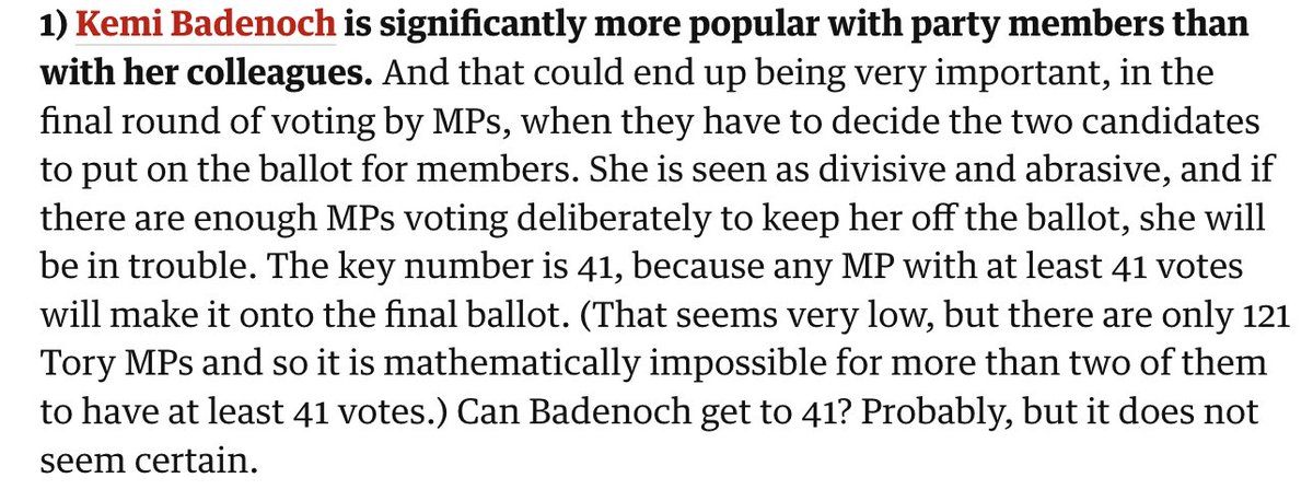 What could be more pleasurable than an application of the pigeonhole principle (slightly generalized) that depends on the number of Tory MPs being very small?
