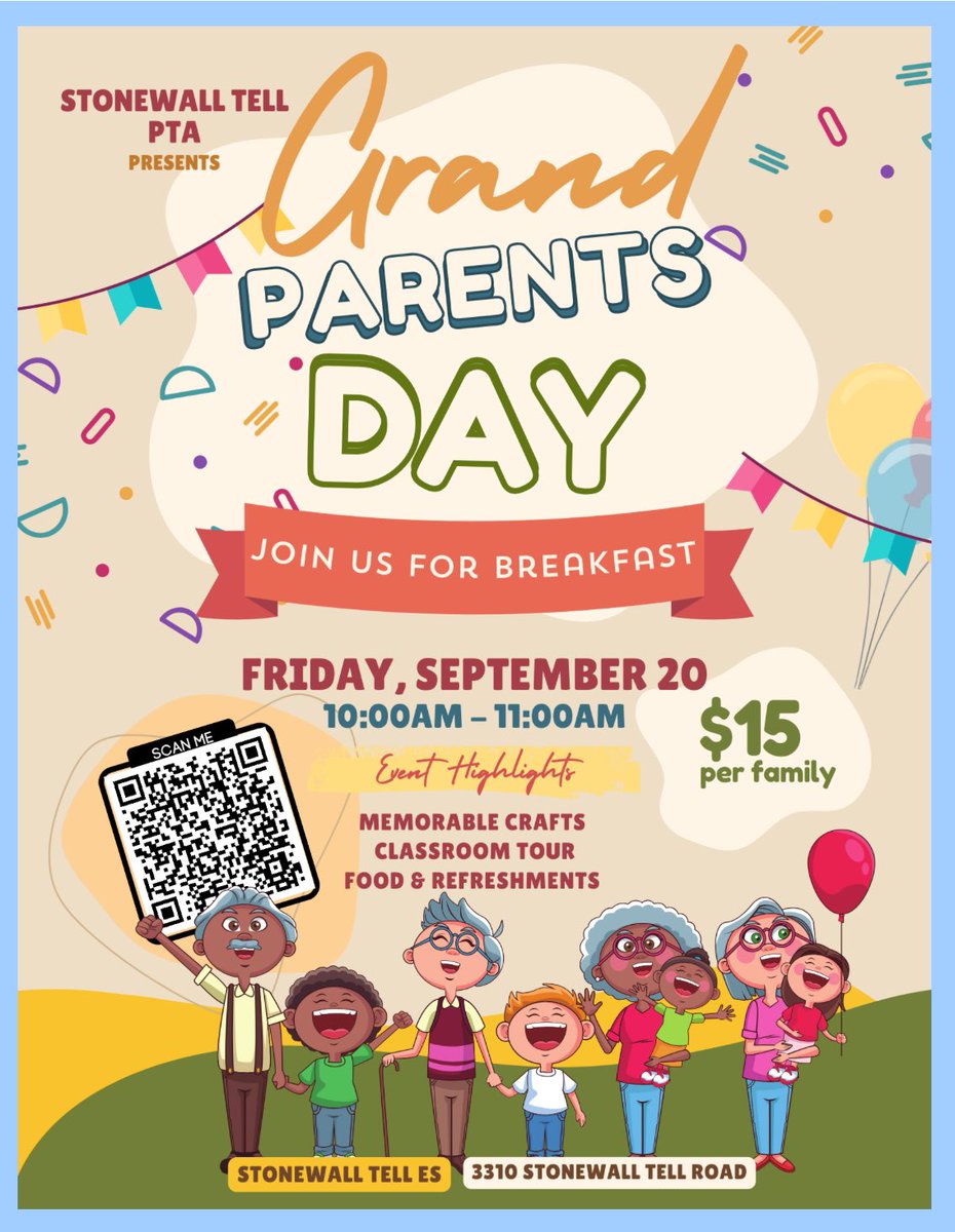 First family event of the school year. This should be fun. Can’t wait to see all of the <a href="/StonewallTell/">Stonewall Tell ES</a> families I might have missed at Open House. #GrandParentsRock <a href="/NPorter17/">Nikki R. Porter</a> @aplatimore Sign up here - bit.ly/4geXKQC 👴🏽 👵🏾 💞