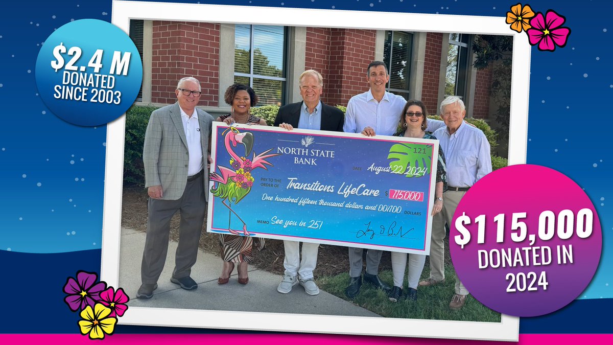 NorthStateBank's tweet image. Drum roll! We’re pleased to announce that the 2024 Summer Salute for @TransitionsLife event raised $115,000, bringing the event’s lifetime donation to over $2.4 million! 
 
Read more: ow.ly/owZK50TfwXJ