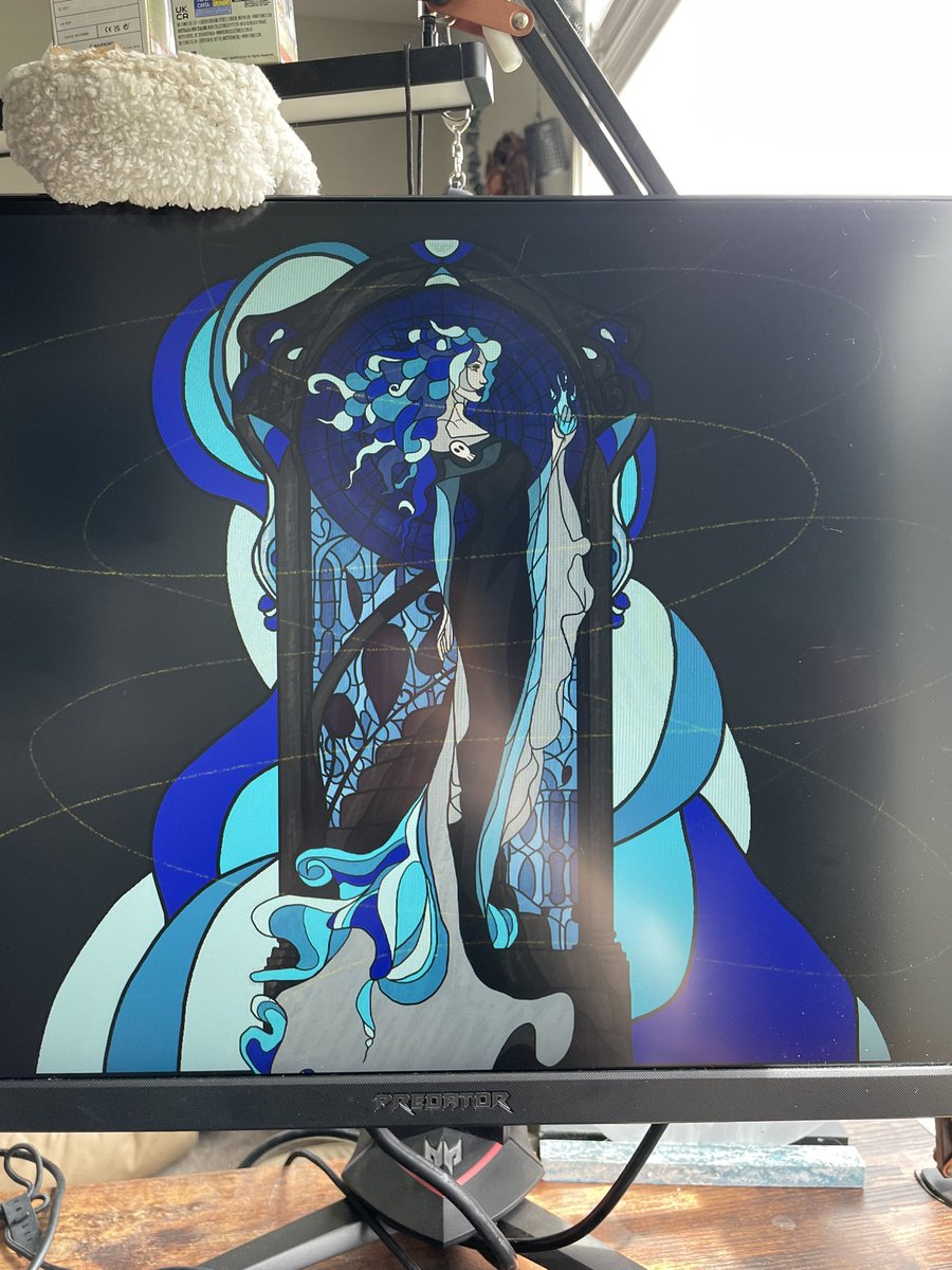 Been on a Greek mythology kick again lately
Athena, Lady Aphrodite, Hades/persephone, Female Hades in stained glass art! 
#commission_open #digitalartwork