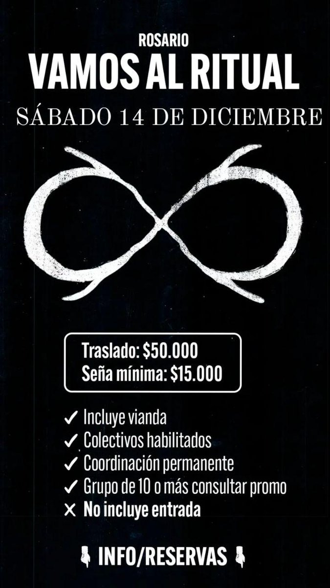 VUELVEN LOS PIOJOS! 

TRASLADO DESDE ROSARIO

📍LA PLATA
📅SÁBADO 14/12
💰EFECTIVO - TRANSFERENCIA 

Si te copas regalame un retuit!
BETEMBOOOOOOO