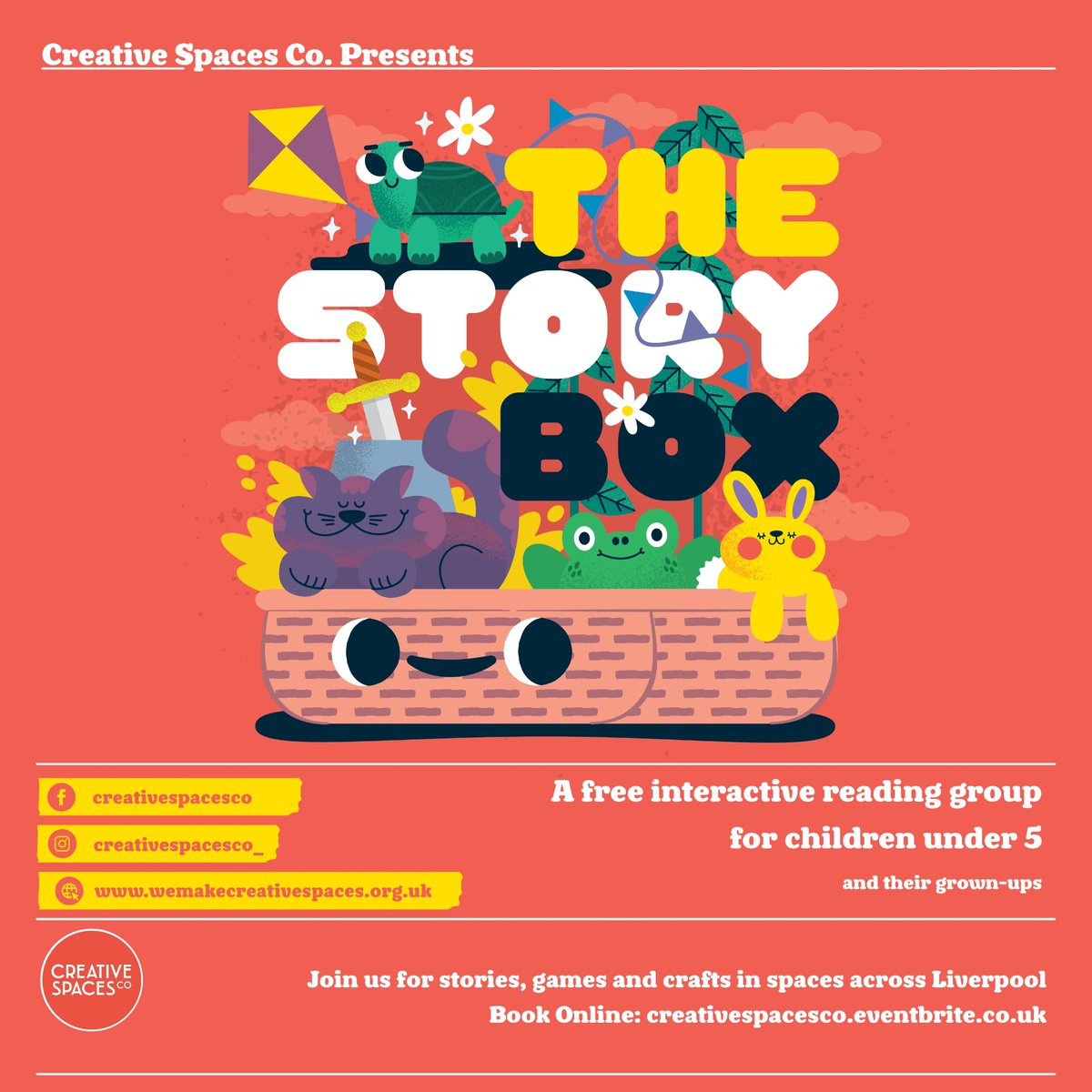 Bookings for The Story Box Autumn term are open! 📚🍂

📖 Mondays County Children’s Centre 11am-12pm
📖 Tuesdays Toxteth Library 10:30-11:30am
📖 Thursdays The Old Library 10-11am
📖 Fridays Walton <a href="/LifeRooms_MC/">The Life Rooms</a>  10:30-11:30am

Book your free place here 👇
creativespacesco.eventbrite.co.uk