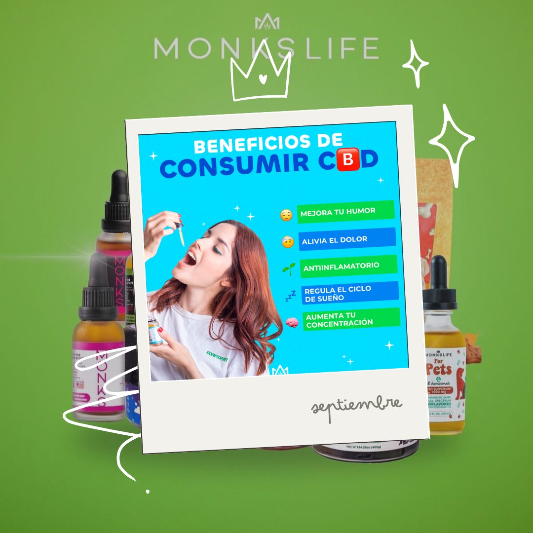 BienestarConCBD's tweet photo. ¿Cuáles son los beneficios de consumir CBD? En realidad hay una lista grande de los beneficios, aquí te mencionamos algunos: 
❇️ Mejorar tu humor 
❇️ Aliviar el dolor
❇️ Regular el Ciclo del sueño 
❇️ Aumenta la concentración
❇️ Es un antiinflamatorio https://t.co/GJB0yAIYzF