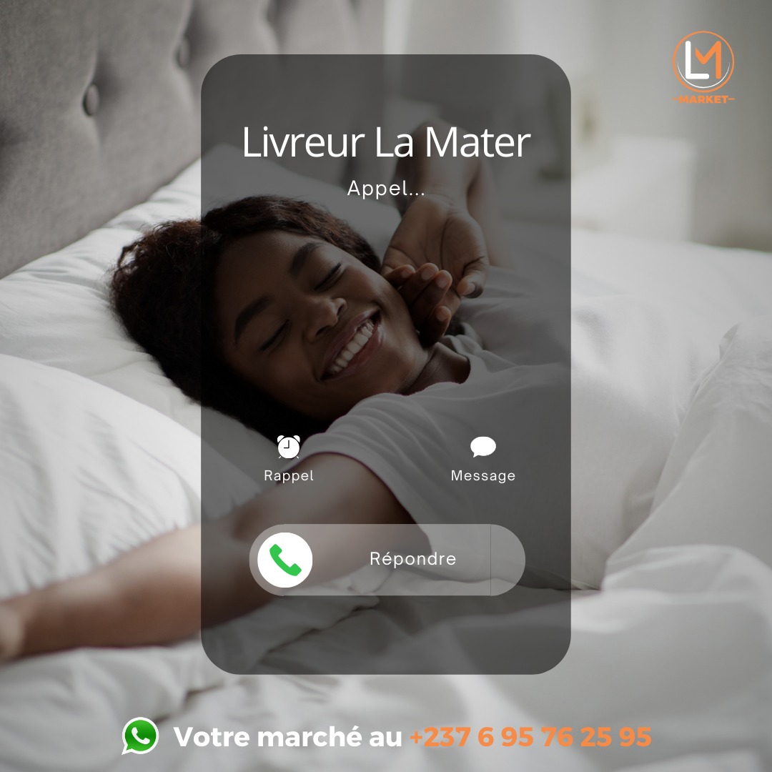 Les appels qu'on aime recevoir 😆

Quand tu profites de ton temps libre pendant que La Mater Market se charge de tes courses 🛒
Tous les produits au prix du marché et la livraison à partir de 200Fcfa 🤑

C'est donc ça le bonheur ? 🥹

Votre marché au +237 6 95 76 25 95 (WhatsApp)