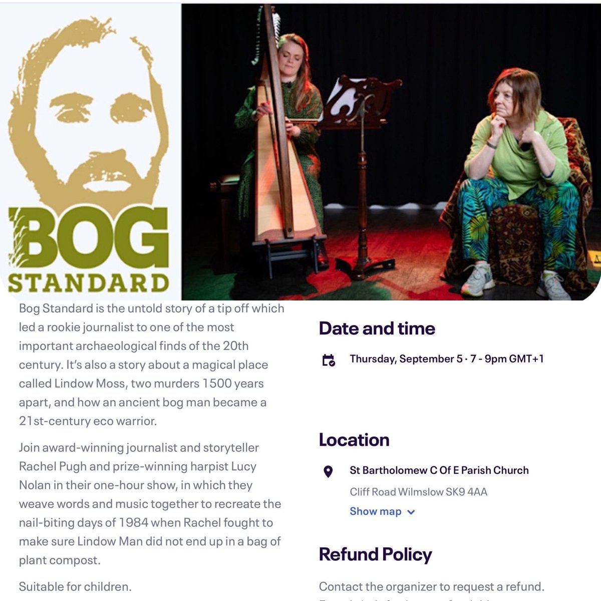 Rachel Pugh (@rachelpugh2) on Twitter photo It’s happening tomorrow night. Murder, rebellion, dancing, stories, and bogs. Come to Bog Standard and hear the untold true story of how #LindowMan was saved from the shredder - by me! <a href="/britishmuseum/">British Museum</a> <a href="/guardian/">The Guardian</a> <a href="/TransitionWilms/">Transition Wilmslow</a> <a href="/WendyGallagher_/">Wendy Gallagher✨</a> It’s happening tomorrow night. Murder, rebellion, dancing, stories, and bogs. Come to Bog Standard and hear the untold true story of how #LindowMan was saved from the shredder - by me! <a href="/britishmuseum/">British Museum</a> <a href="/guardian/">The Guardian</a> <a href="/TransitionWilms/">Transition Wilmslow</a> <a href="/WendyGallagher_/">Wendy Gallagher✨</a>