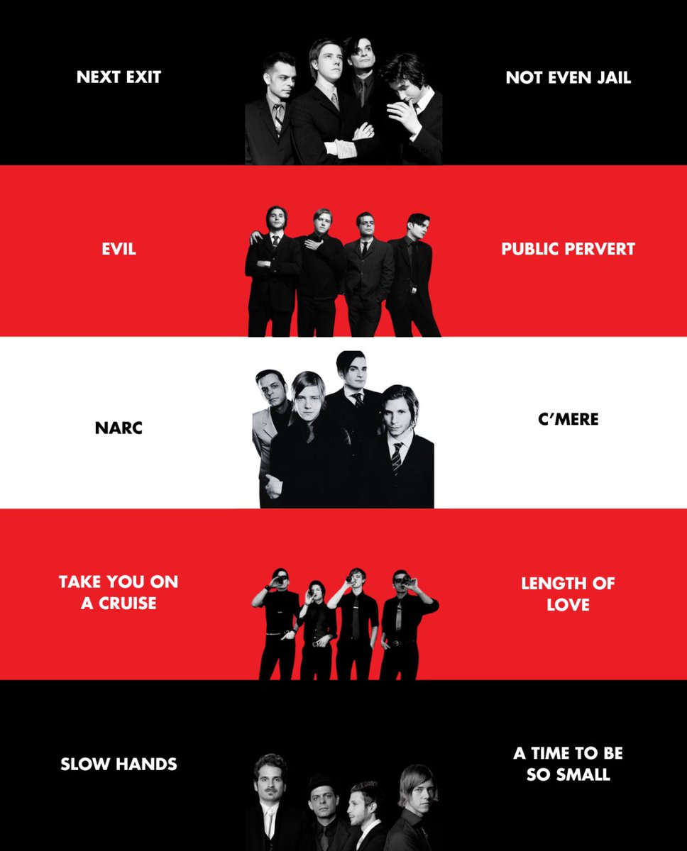 Interpol's tweet image. Here with a tough one.. Time to pick your favourite Antics track 🔺◾️