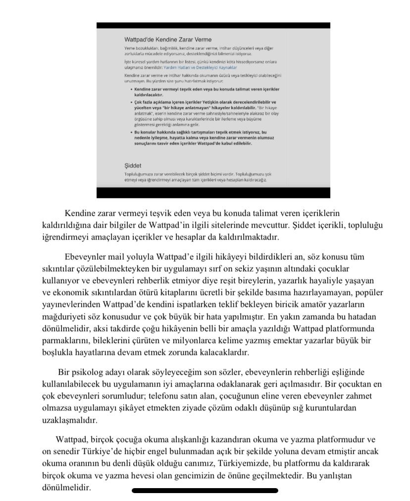 ece62445101127's tweet photo. wattpad platformundan yaş sınırı ve filtreleme bulunmakta sayın bakanım #wattpadsizasla @MahinurOzdemir @tcailesosyal https://t.co/MApDQ6W7Lg