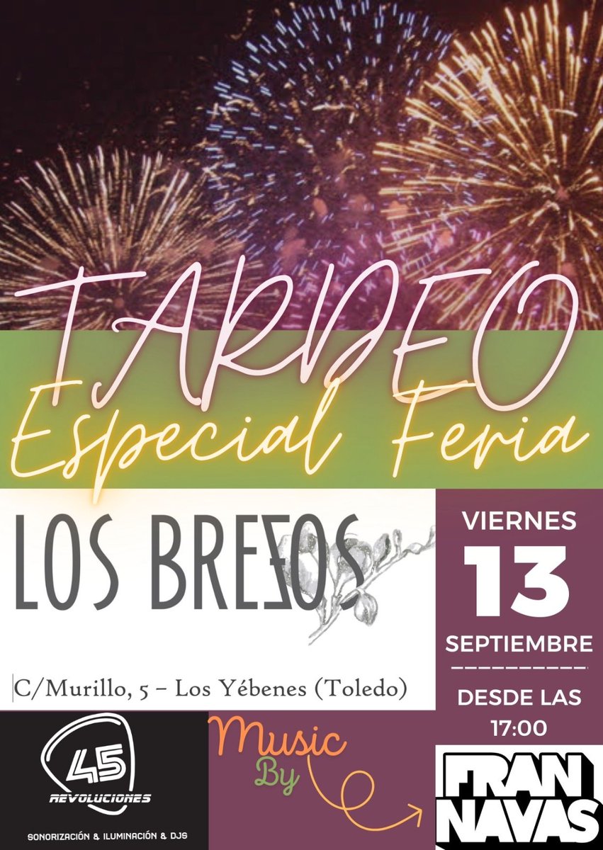 BrezosBar's tweet image. Viernes 13 de septiembre, desde las 17h. en @BrezosBar:

Sesión Tardeo especial Feria, de la mano de @7fran7

No te lo pierdas!!