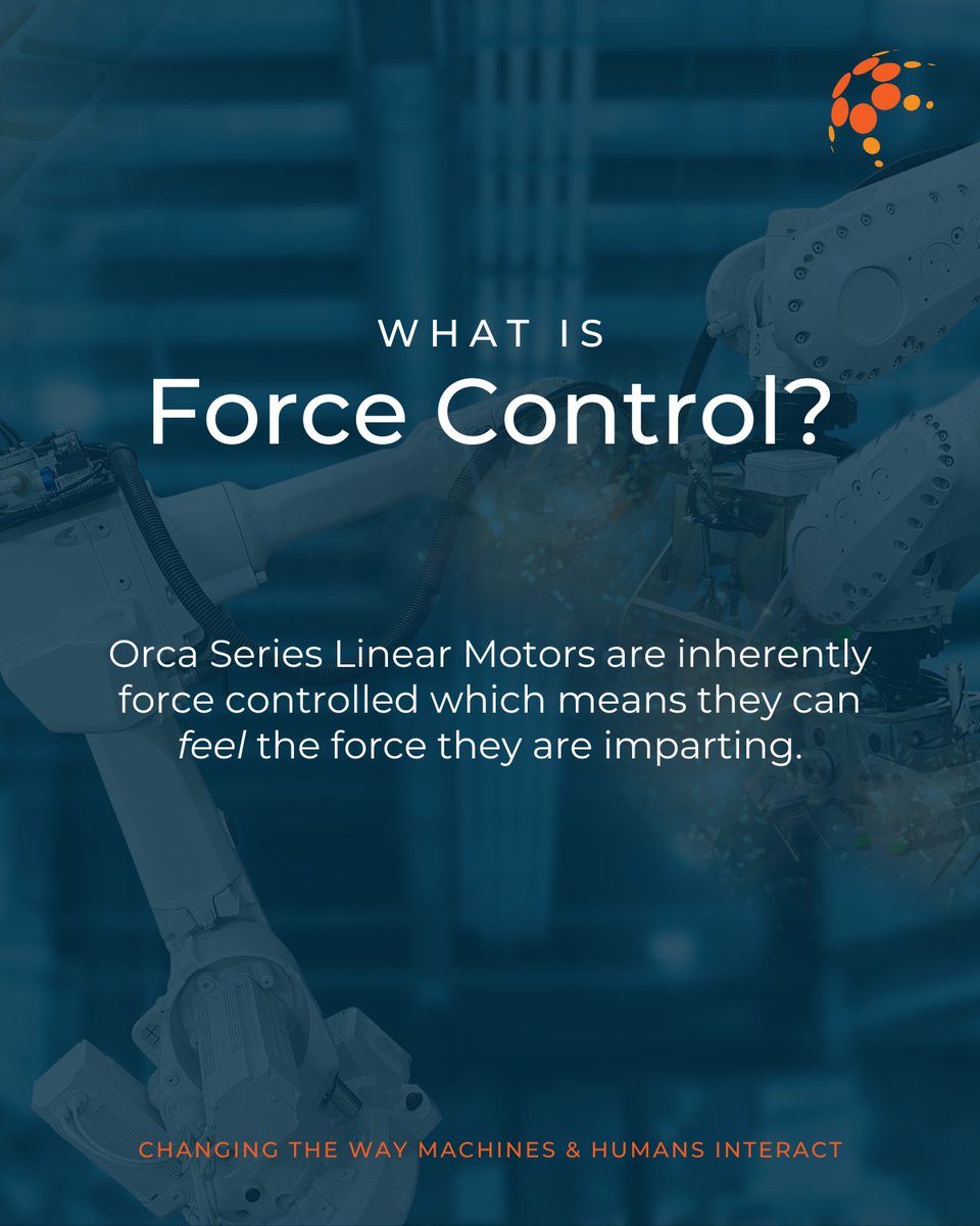 IrisDynamics's tweet photo. Traditional motors are position or velocity controlled, meaning their logic controllers deliver commands to move to a specific position or at a specific velocity. Orca Series Smart Linear Motors are inherently force controlled which means they can feel the force they are imparting. 

Force controlled actuators enable: 
➤ High precision and adaptability
➤ Reduced risk of damaged products
➤ Improved safety capabilities
➤ Long-term reliability 

Do you need enhanced forcing capabilities for your application? Learn more about the Orca Series of Motors here: https://t.co/kbAYjOT5rM

#Innovation #Engineering #Automation #SmartTechnology #LinearMotion #IrisDynamics