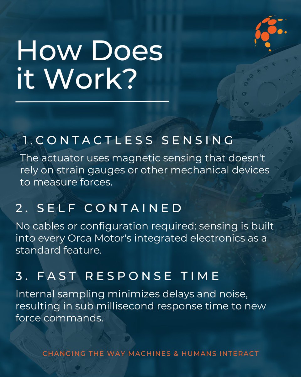 IrisDynamics's tweet photo. Traditional motors are position or velocity controlled, meaning their logic controllers deliver commands to move to a specific position or at a specific velocity. Orca Series Smart Linear Motors are inherently force controlled which means they can feel the force they are imparting. 

Force controlled actuators enable: 
➤ High precision and adaptability
➤ Reduced risk of damaged products
➤ Improved safety capabilities
➤ Long-term reliability 

Do you need enhanced forcing capabilities for your application? Learn more about the Orca Series of Motors here: https://t.co/kbAYjOT5rM

#Innovation #Engineering #Automation #SmartTechnology #LinearMotion #IrisDynamics