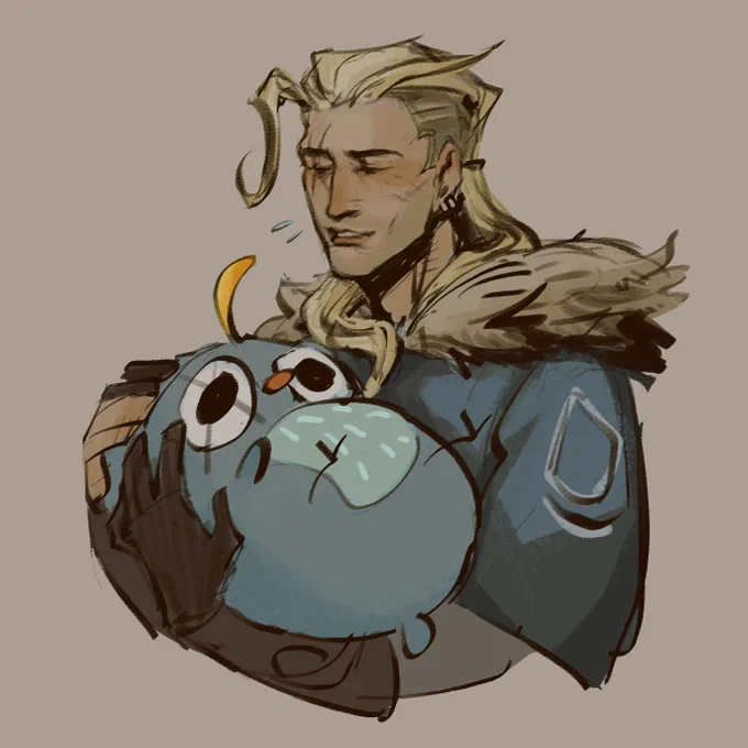 The younger agents gifted Sova a big fat owl plushie. He thinks it is too childish for him but he's grown to like it. If anyone brings the plush up he gets shy about it. Despite that, he's given it a  Bublick (it means bagel in Russian).#VALORANT #ValorantArt #Sova 