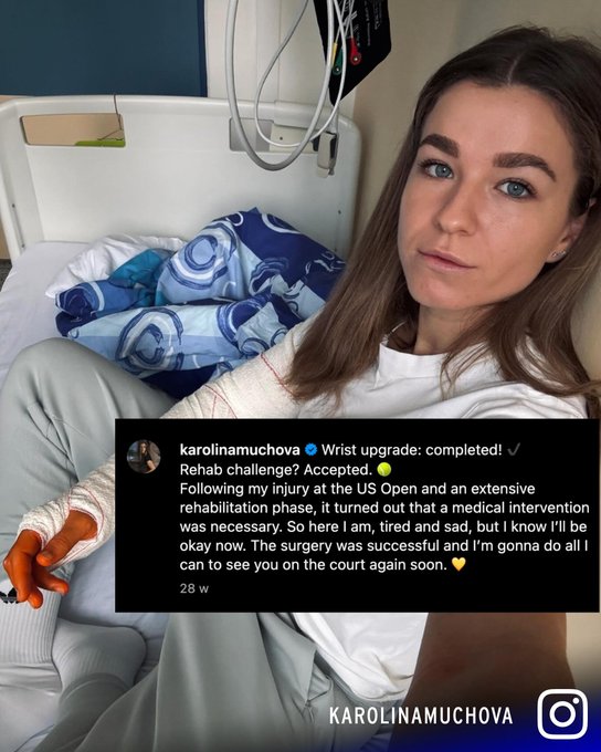 Karolina Muchova Wrist Surgery Instagram Post
