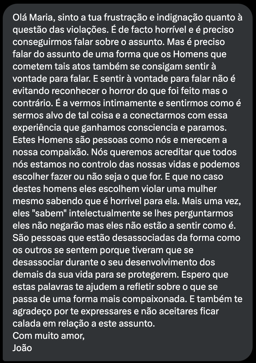 aoutramaria's tweet photo. Sabia que devia ter parado de ler naquele "mas."
Não se conseguem controlar?
Afinal os violadores são uns coitadinhos que não sabem o que fazem. Admira-me se conseguirem comer com talheres.
Ex. do "obrigada por não ficares calada, mas o que disseste podia ter sido melhor" https://t.co/SVh1UeWH2K