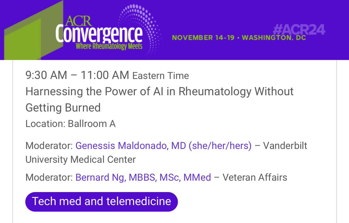 gmaldonadovelez's tweet image. Excited to be part of this session!
🎙️Harnessing the Power of AI in Rheumatology Without Getting Burned cdmcd.co/XKKBnp
#ACR24 #RheumAI