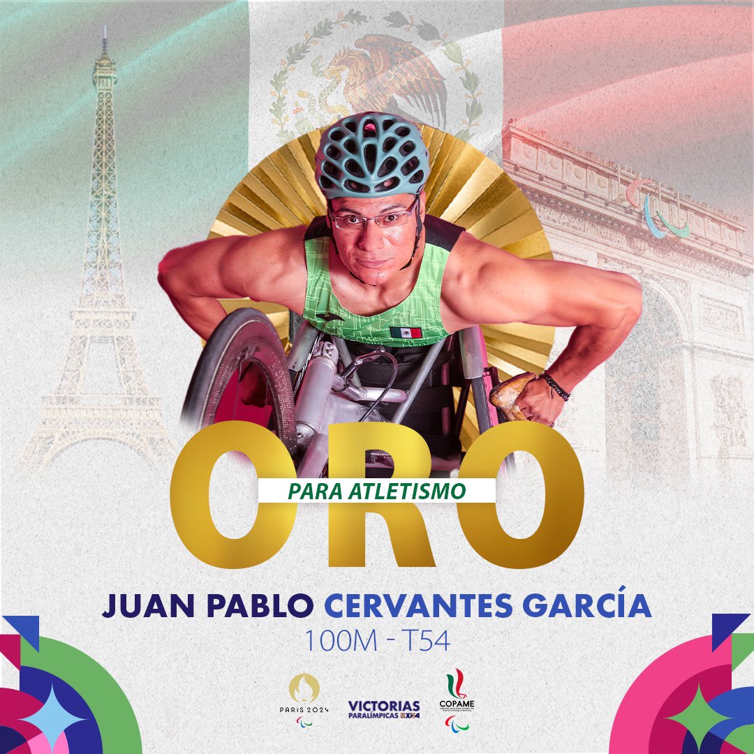 🇲🇽🏅¡Juan Pablo es ORO puro! 🏅🇲🇽

El Atleta Paralímpico, Juan Pablo Cervantes García se corona en la máxima justa del deporte paralímpico como el mejor del mundo al llegar en la primera posición durante la prueba 100m T54 para México 🇲🇽💥