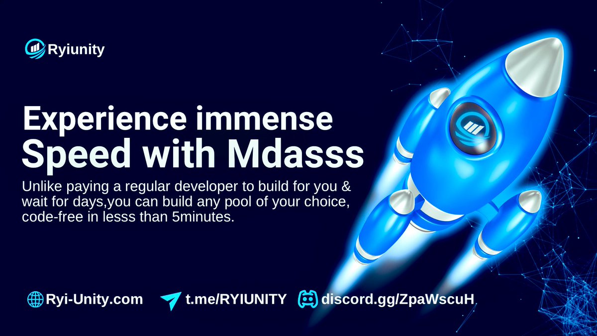 DEFIDASH_'s tweet image. Developers take weeks or even months to create pools. Mdasss does it in under 5 minutes. If you’re ready to build at lightning speed, it’s time to switch to Mdasss.

⚡️Build here : unity-ventures.com/connect/pools #Mdasss 

#Bitcoin #Ryiunity