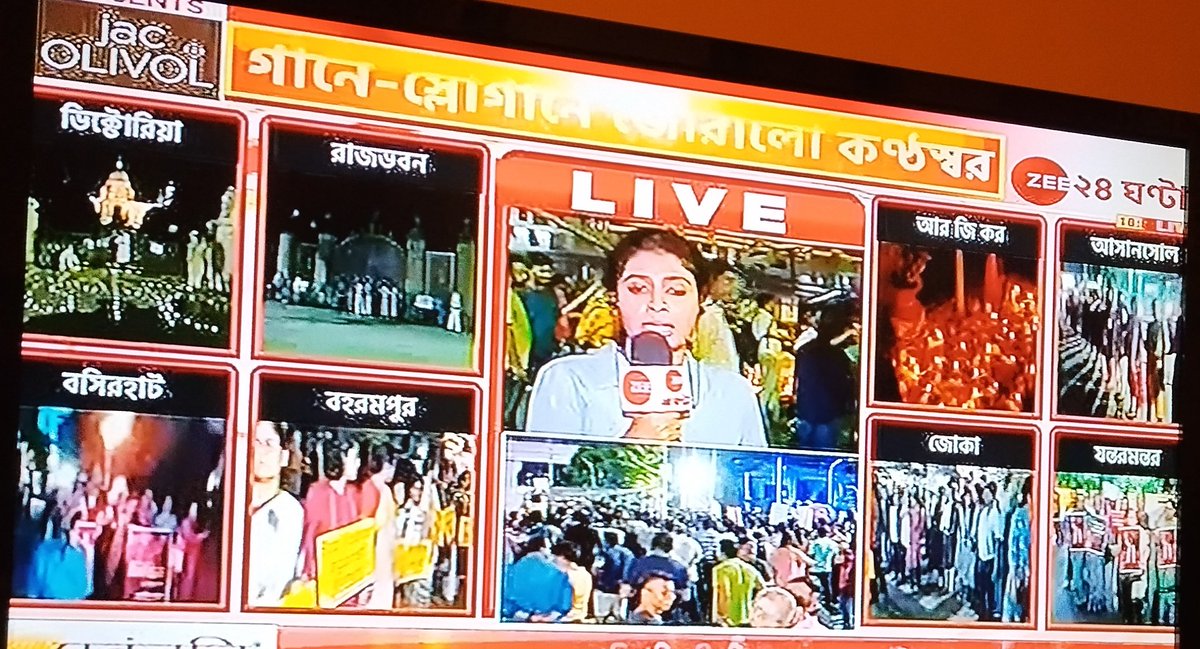 An entire city, a whole state, in fact is out on the streets at this point...resisting all party lines, United by a single cause: #justiceforRGkar And not a single national media channel covering it? Inexplicable. <a href="/ndtv/">NDTV</a> <a href="/IndiaToday/">IndiaToday</a> <a href="/themojostory/">Mojo Story</a> <a href="/CNNnews18/">News18</a> . .. <a href="/TimesNow/">TIMES NOW</a>