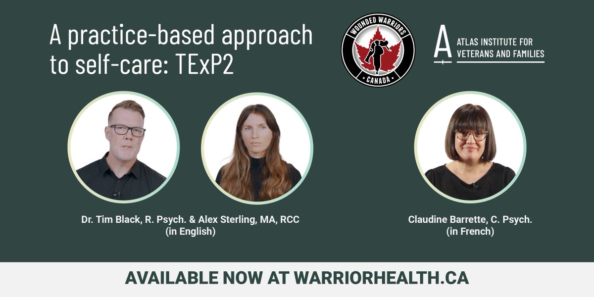 Atlas Institute for Veterans and Families (@atlasveteransca) on Twitter photo New self-paced training for service providers who work with trauma-exposed professionals!
Offered in collaboration with <a href="/WoundWarriorCA/">Wounded Warriors CAN</a>, this course introduces practical strategies for service providers to integrate self-care into professional practices: atl-as.ca/TExP2-en New self-paced training for service providers who work with trauma-exposed professionals!
Offered in collaboration with <a href="/WoundWarriorCA/">Wounded Warriors CAN</a>, this course introduces practical strategies for service providers to integrate self-care into professional practices: atl-as.ca/TExP2-en