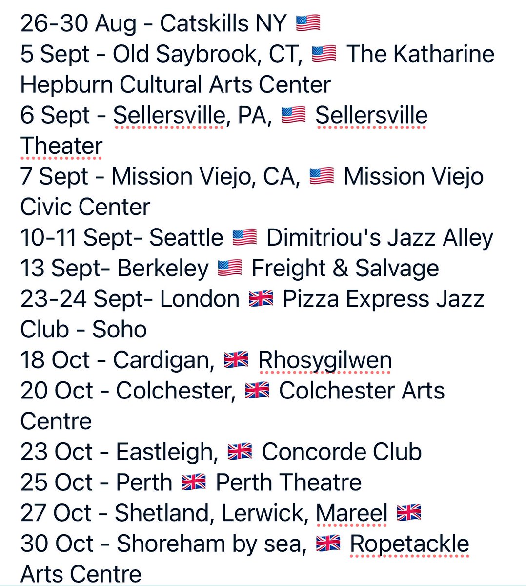 AlisonBurnsJazz's tweet photo. On our way to The Katherine Hepburn Cultural Arts Centre for our next concert 5th September #TheKate #OldSaybrook #Connecticut #JazzSinger #OnTour #JazzDiva #JazzVegan #Vegan 🇺🇸 https://t.co/dUnnK2n2Pz