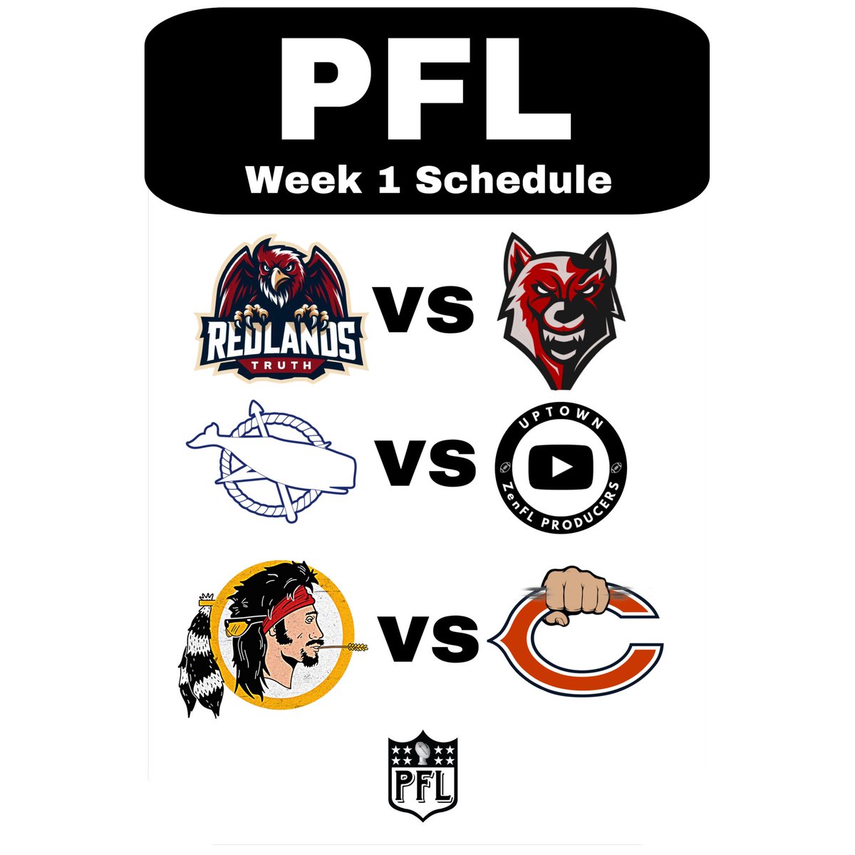 PoggersFL's tweet photo. Schedule Week 1. Go time TOMORROW #PFL https://t.co/Cul1JdiEPi