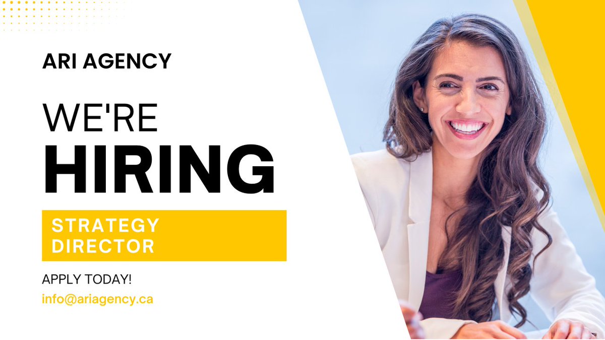 🚀 We’re hiring a Strategy Director! 🚀

Join a leading U.S. based creative and brand agency that’s shaking up digital marketing across North America. 

🔗 ariagency.ca/jobs/strategy-…

#StrategyDirector #MarketingCareers #CreativeAgency #RemoteWork #BrandMarketing #JobOpportunity