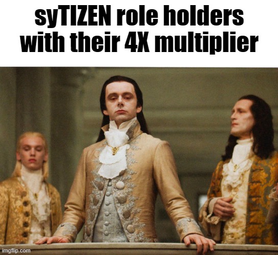 synthr_io's tweet photo. 🚨Major Update: 

💥 syTIZEN role just leveled up BIG TIME with revamped requirements! 

🚀 Stack up a 4X MULTIPLIER on your syCREDITS and become an absolute legend! https://t.co/uoz7JB5Z2k