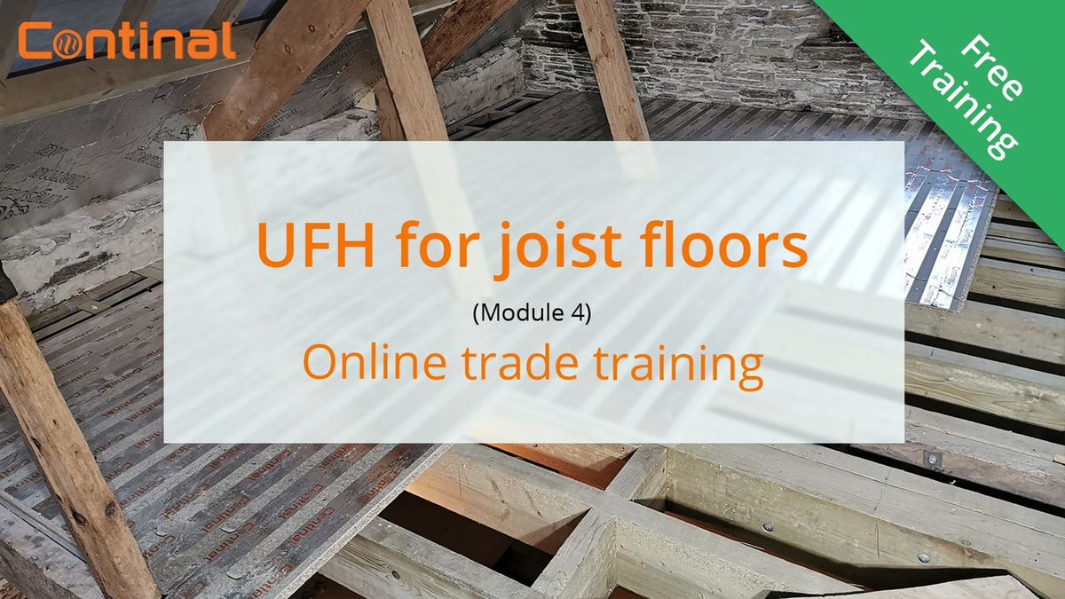 Free online training.

The various methods are explored and the time vs. cost vs. efficiency is discussed. Using overfloor systems. Using plates. Traditional dry mix. Is insulation needed?

Register here: continal.co.uk/tr1-module4