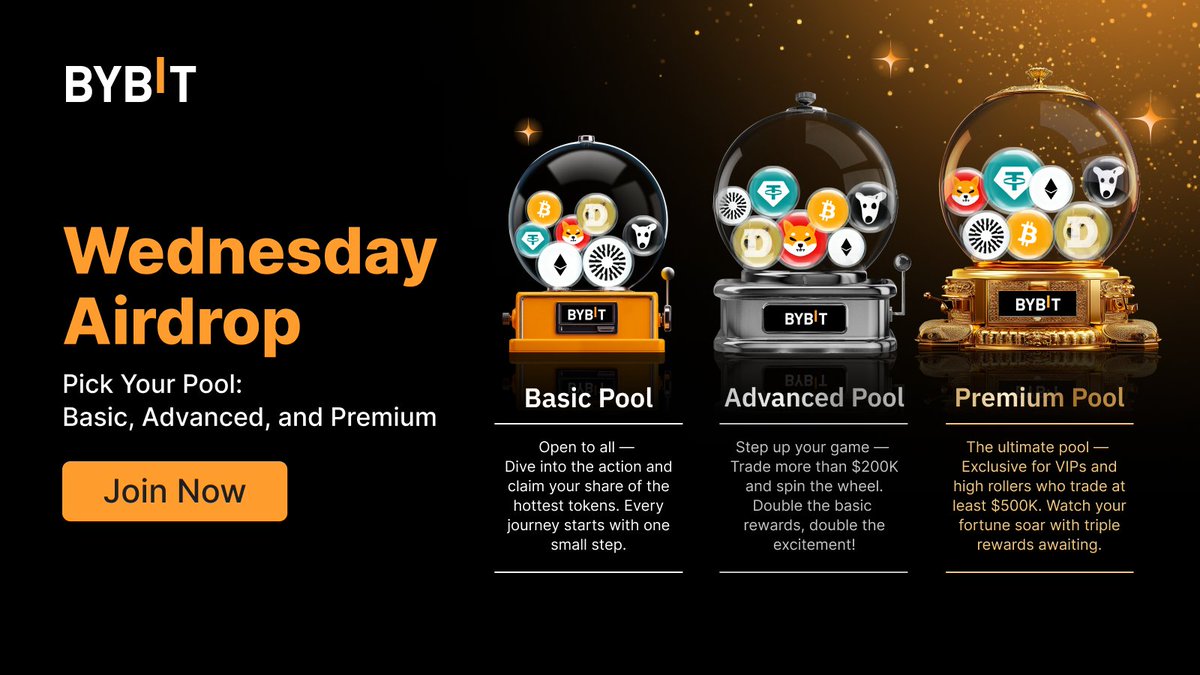 It's a Wednesday! Time for some airdrop 😎

Pick your pool and get the hottest coins now.

Click here 👉 i.bybit.com/22wbab3j

#TheCryptoArk #Bybit