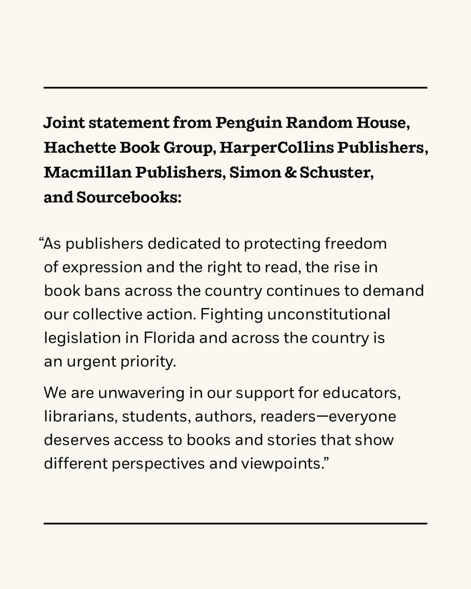HachetteUS's tweet photo. @penguinrandom @simonschuster @HarperCollins @MacmillanUSA @Sourcebooks @AuthorsGuild #BannedBooks #ReadBannedBooks https://t.co/Fwwi0ieajf