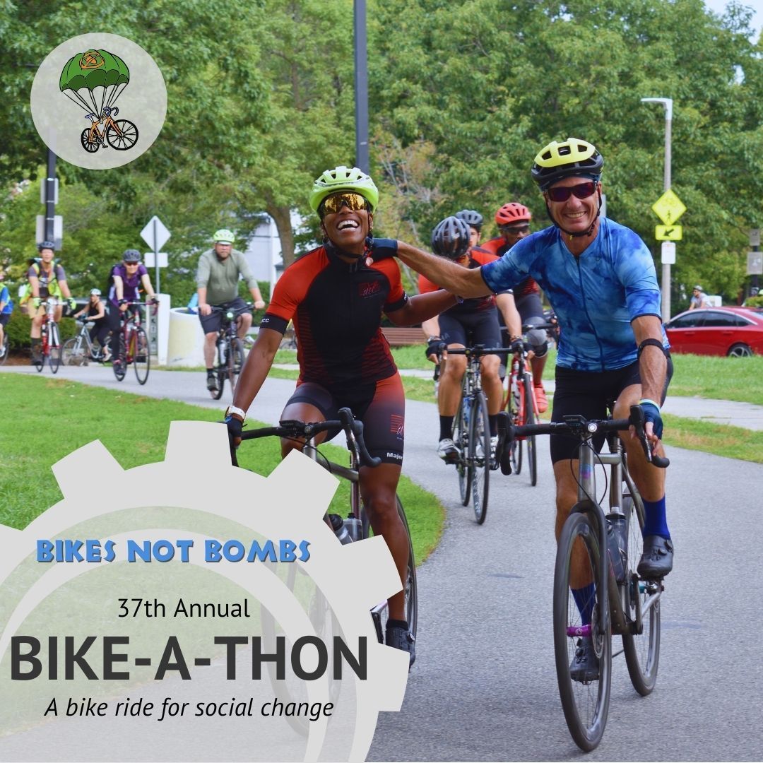 LDBpeaceInst's tweet photo. Our friends at Bikes Not Bombs will be having their 37th Annual Bike-A-Thon this Sunday! We'll be there cheering on the cyclists and tabling with some resources for the community. Start/join a team, volunteer, or just come out for the fun. https://t.co/tDIYxn1U7c