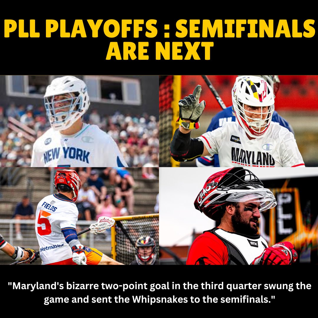 LaxAllStars's tweet photo. The #PLLPlayoffs are heating up! Maryland & Carolina advance after a gritty Labor Day quarterfinal. Defensive battles, bizarre goals, and rising rookies stole the show. Now, it's win or go home. Whoโs punching their ticket to the Championship?
๐: https://t.co/9KmrSpXaEO https://t.co/giwCAglf2K