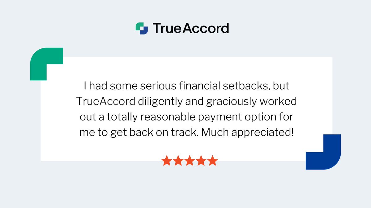 trueaccord's tweet photo. Financial setbacks can happen any time, we get it. That’s why we work with consumers to find a #debt repayment plan that works for them. #TrueComplimentTuesday https://t.co/H3XECCkluB